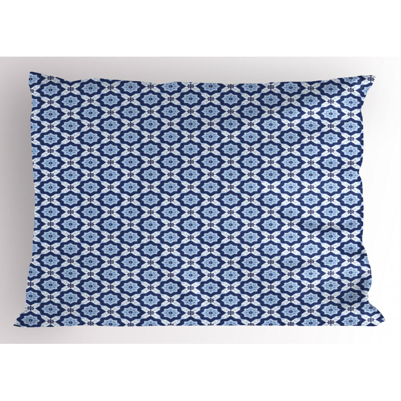Blue Polyester Microfiber Piece Sham, Queen