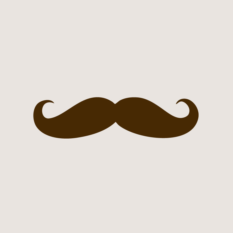 Décalcomanie murale mustache Milbrandt, Brun chocolat
