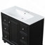 Meuble-lavabo contemporain noir - 36 po x 18 po x 34 po, 4 tiroirs et 1 porte d'armoire, rangement polyvalent, lavabo intégré en résine, tablettes réglables, structure en bois massif avec panneau de fibres à densité moyenne