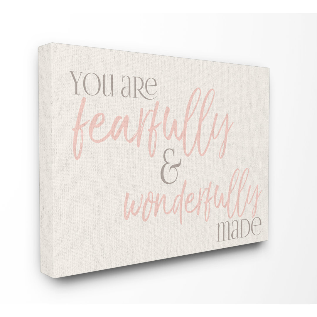 Kennon Fearfully Wonderfully Made Pink Typography Art Viv + Rae™