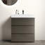 Meuble-lavabo gris de 30 po avec lavabo, grande capacité de rangement, gris lisse et lisse avec évier, rangement maximal,