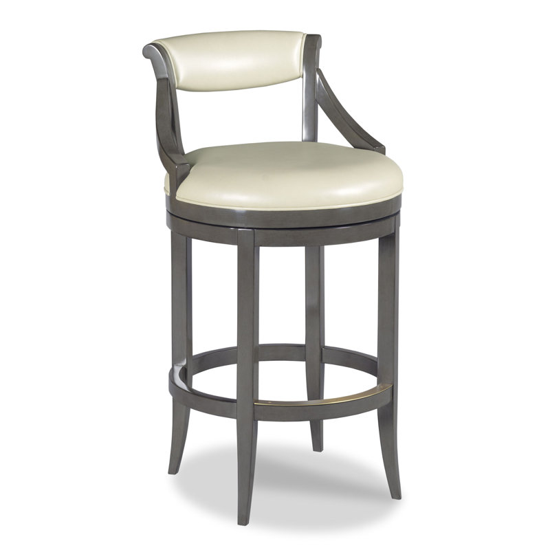 Taylor Stool, Carroll Leather/Charcoal, Bar Stool (30.5" Seat Height)
