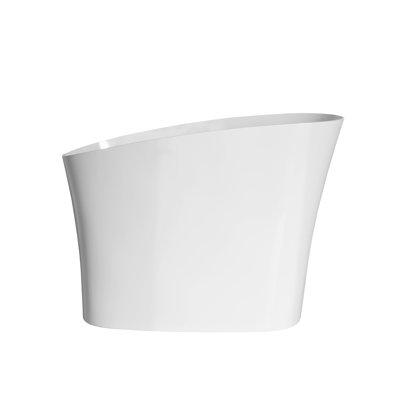 Cascade II 48" Single Slipper Japanese Soaking Freestanding Bathtub In Matte White, Stool Included