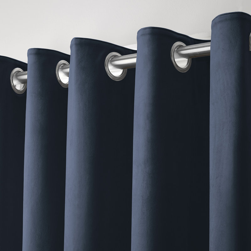 Montrose Blackout Curtains, Navy, Width 117 x Drop 137 cm
