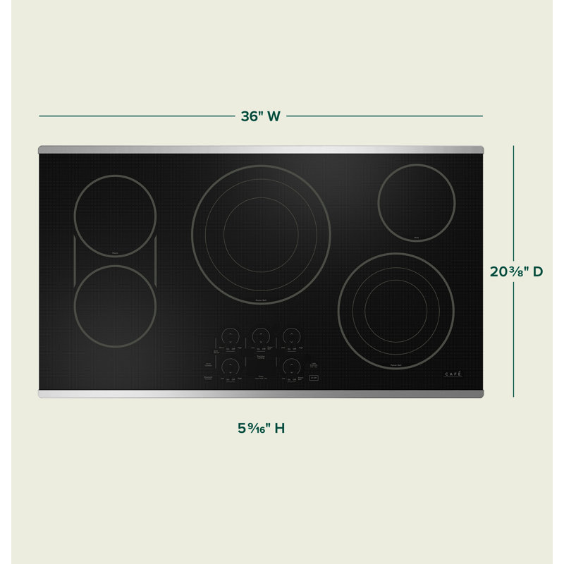 36.13" Electric Cooktop with 5 Elements, Stainless Steel