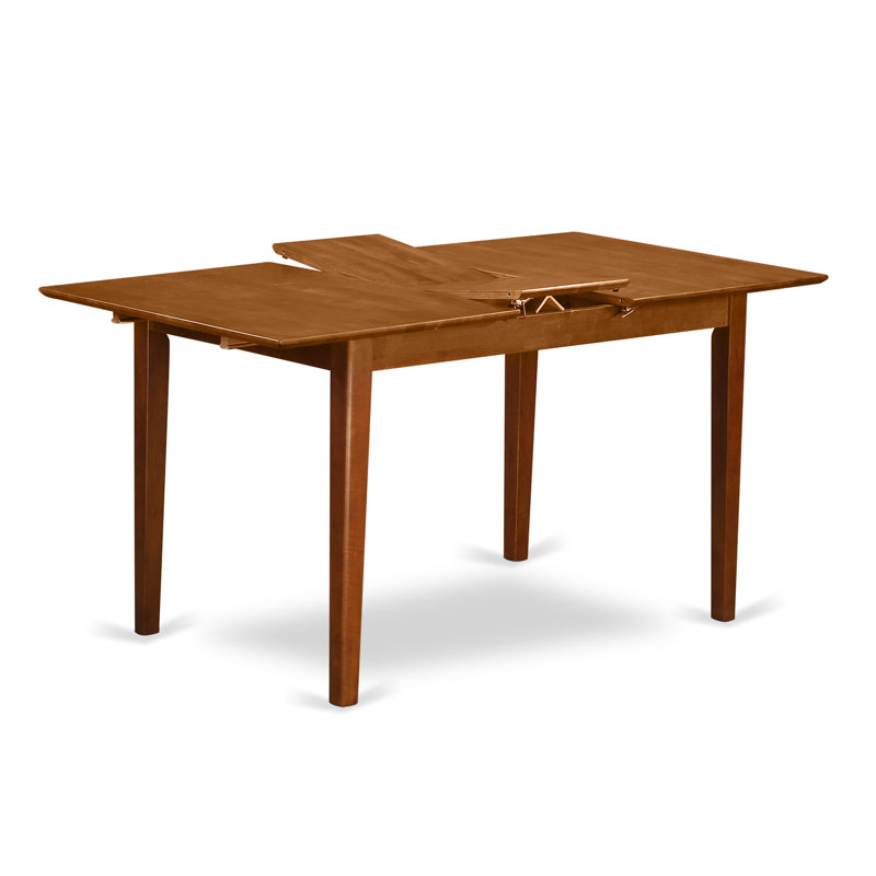 5 Piece Dinette Set for 4 Includes a Rectangle Dining Room Table with Butterfly Leaf and 4 Kitchen Dining Chairs, Saddle Brown