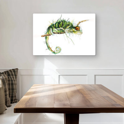 Chameleon on the Lookout - Reptile Metal Print for Home Decor