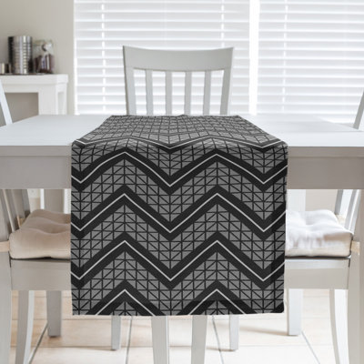 Stephenie Classic Hand Drawn Chevron Table Runner
