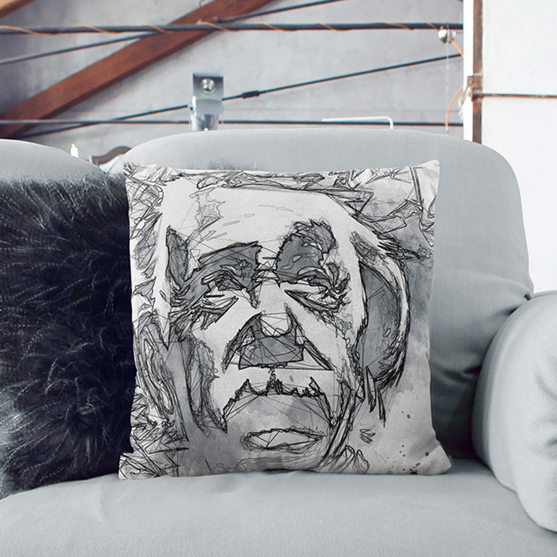 Albert Einstein Graffiti Abstract Square Throw Cushion, 55 x 55 cm