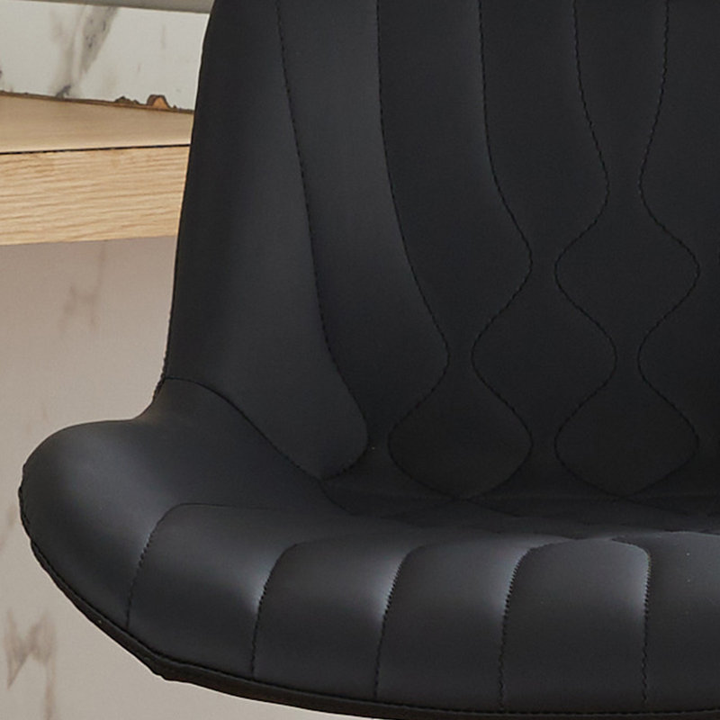 Swivel Adjustable Height Counter Stool With Footrest, Black