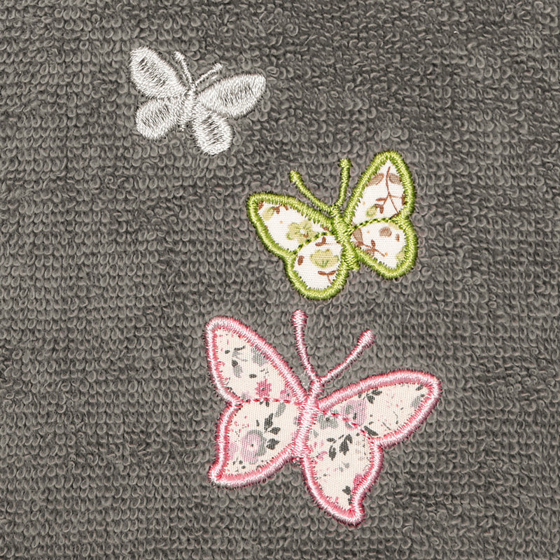  2 Piece Turkish Cotton Fingertip Towel Set, Charcoal