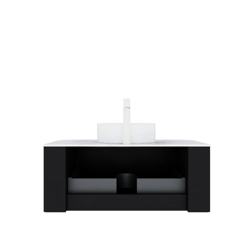 Lavabo de salle de bain Modern, Black, 36"
