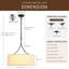 Luminaire suspendu tambour 3 lumières Modern Farmhouse, plafonnier suspendu en lin noir mat pour la salle à manger et la cuisine, éclairage ambiant à chaîne réglable-1325959718