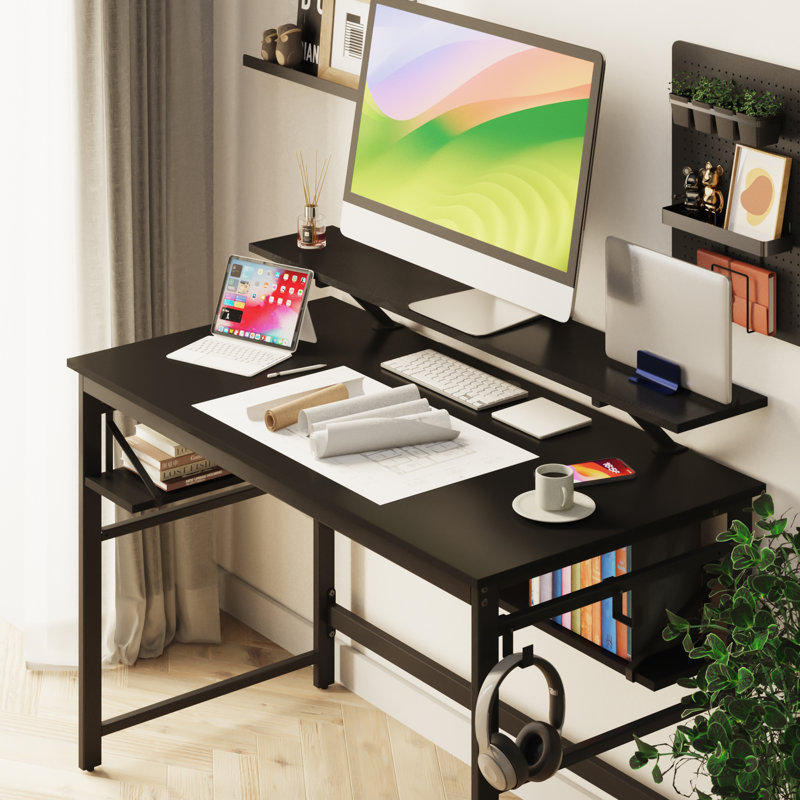 Konigstein Metal Base Computer Desk, Black