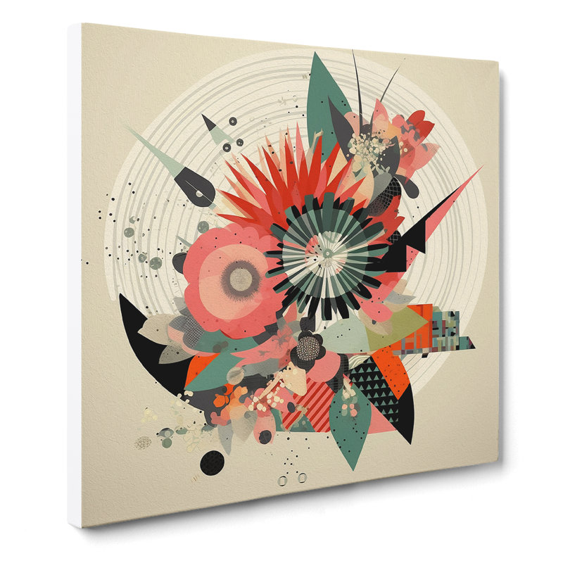 Floral Constructivism No.7 - Wrapped Canvas, 50cm H x 50cm W x 3cm D