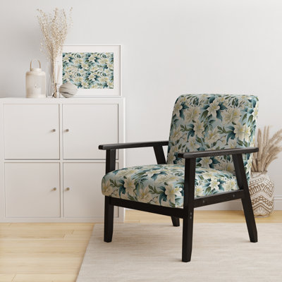 Upholstered Tropical Accent Arm Chair D