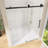 60"X76" Shower Door  Single Sliding Frameless With Matte Black Hardware And 1/4" Tempered Glass For Modern Bathroom