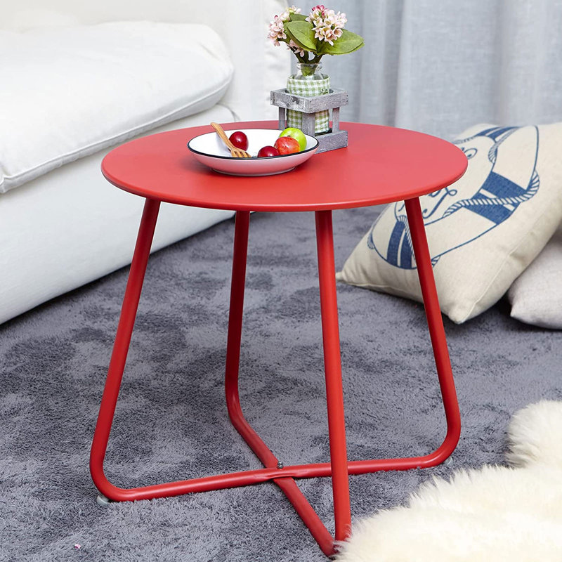 Tray Top End Table, Red