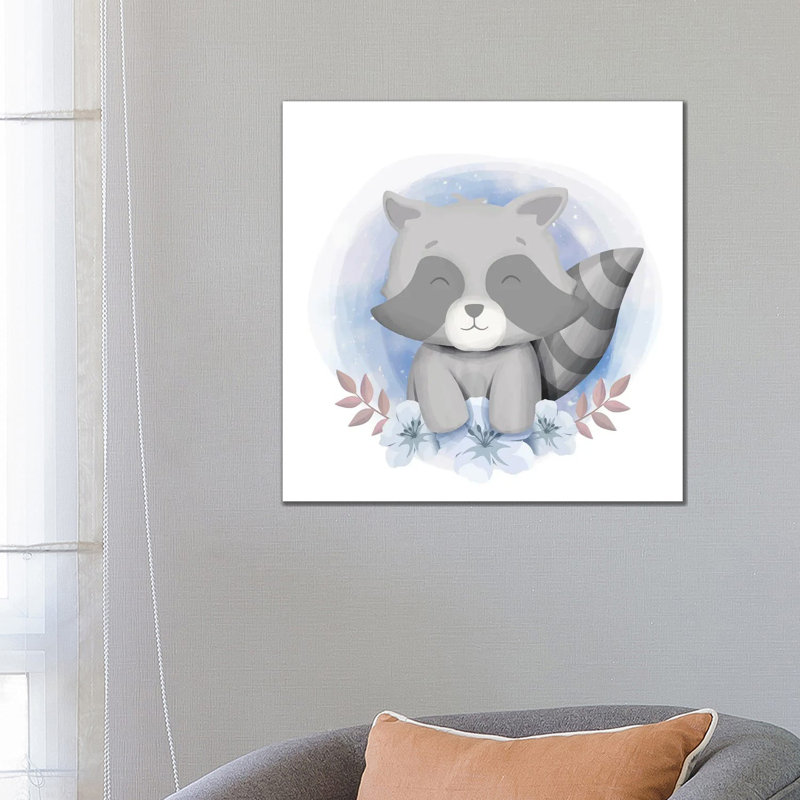 Baby Raccoon Smile by Art Mirano - Wrapped Canvas Print, 66.04cm H x 66.04cm W x 1.91cm D