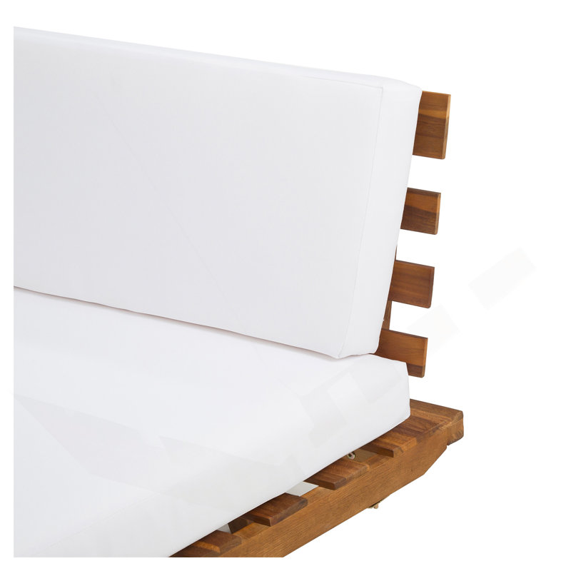2 places assises à gauche, Face à la droite, Coussin blanc / structure en bois