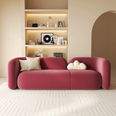 Burgundy Straight Living Room Sofa