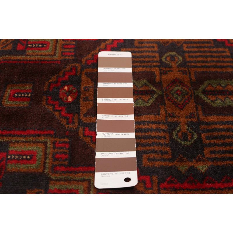 Tapis rectangulaire en laine New Age de conception unique 3 pi 11 po x 7 pi 0 po brun