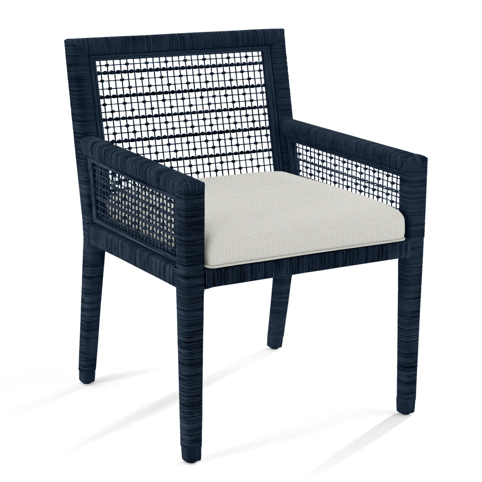 Glinda Dining Armchair, Navy Stripe; 0224-61, Navy