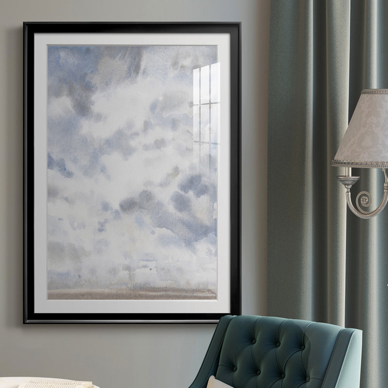«Sky Blue IV», reproduction encadrée de qualité supérieure - prête à être accrochée, Noir, H 42,5 po x l 30,5 po x P 1 po