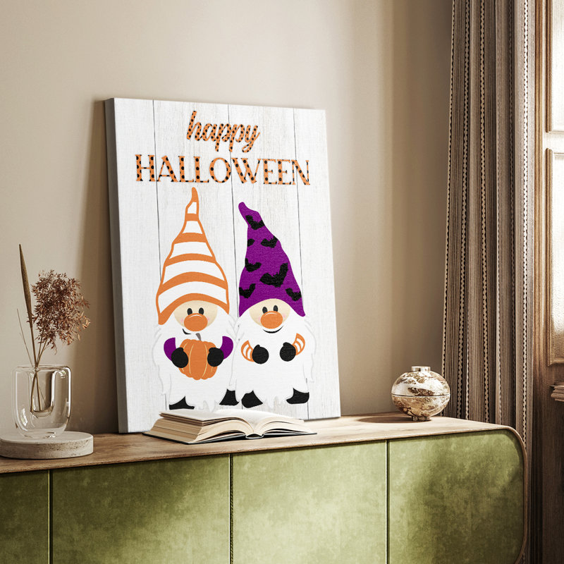 Gnomes d'Halloween - galerie Cavas sur mesure, H 36 po x l 24 po