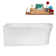 59" Streamline Soaking Freestanding Tub and Tray With Internal Drain