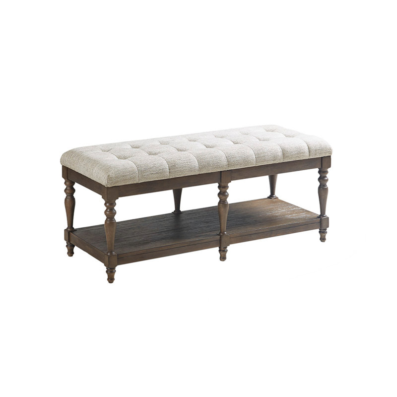 Banc d'appoint capitonné avec tablette
