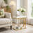C Table, Modern End Table Bedside Table with Metal Frame-2083873396