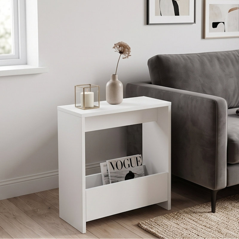 End Table, White Wood