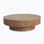 Table basse 39,37 "ronde avec rangement Table d'appoint moderne en placage de bois massif pour salon, chambre à coucher, appartement ou bureau, bois naturel
