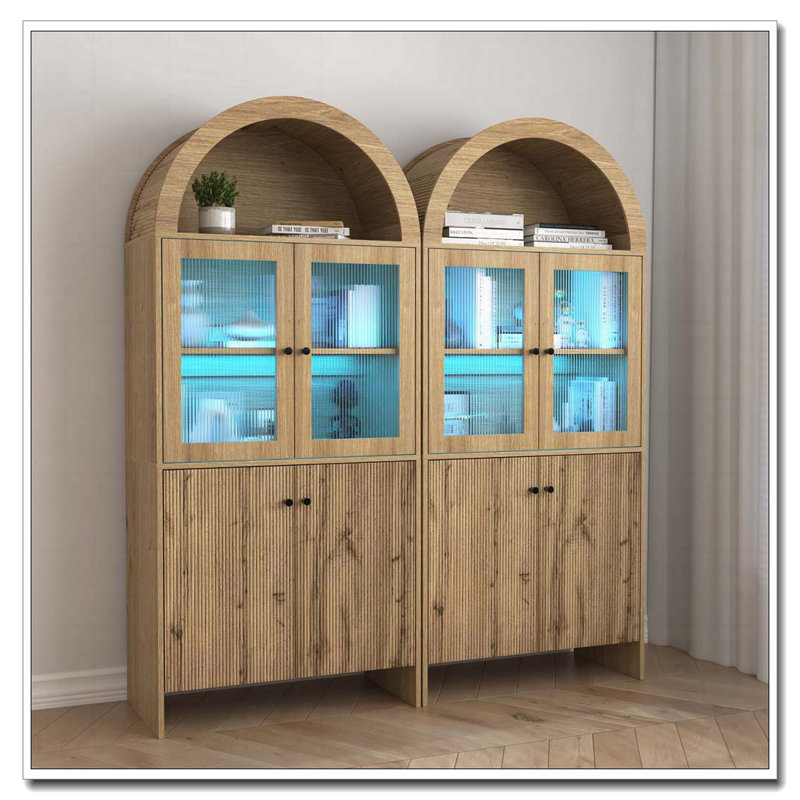 Armoire de rangement Arch avec éclairage DEL, Blanc
