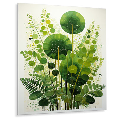 Ferns Plant Timeless Elegance II - Art mural floral et botanique en métal pour salon