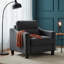32.2'' Compact Accent Armchair - Soft Chenille Upholstery -Black - Small Space Seating-2034028834