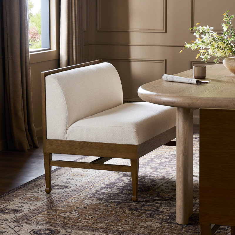 Priscilla Dining Bench-49"-Crypton Wayfarer Snow, 32" H x 38.5" W x 26.5" D