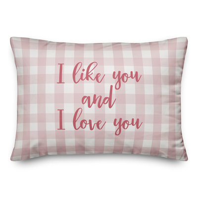  Coussin décoratif «I Like You & I Love You»