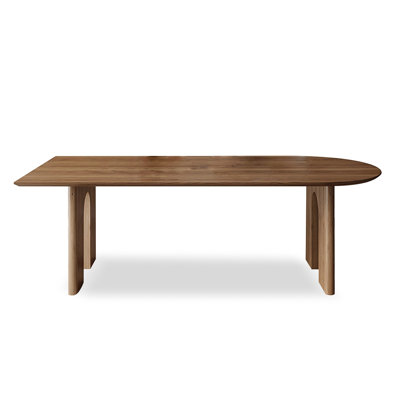 Light walnut color Half-Round Solid wood Dining Table For Dining Room/Kitchen