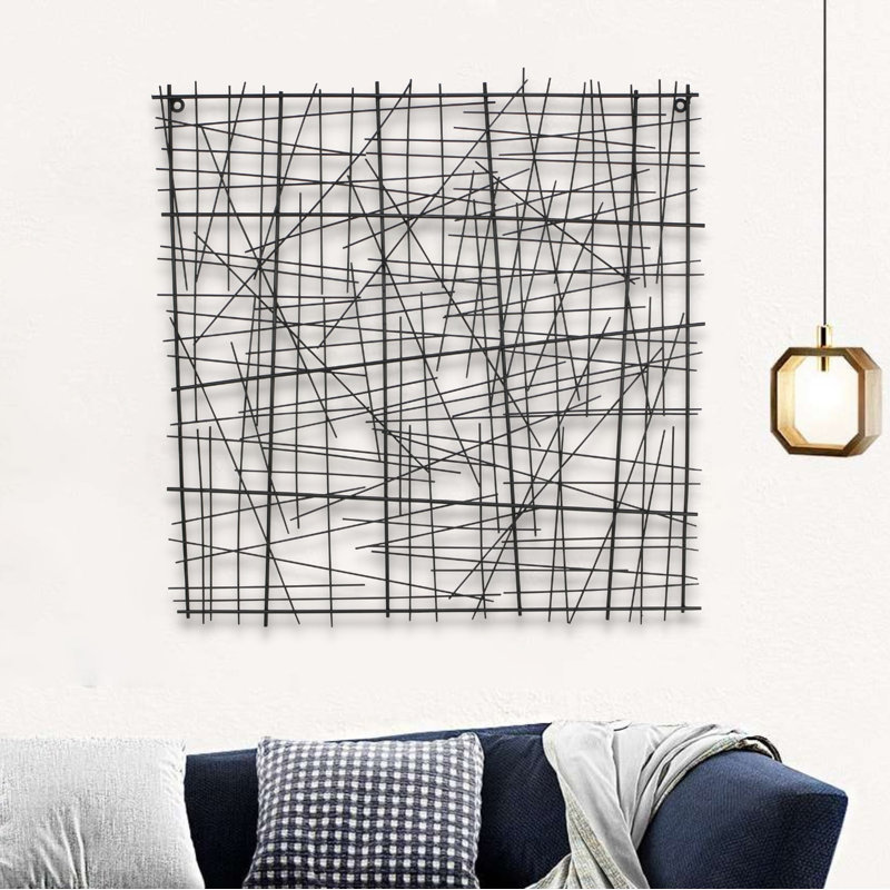 Décoration murale carrée abstraite, H 31,5 po x l 33,25 po