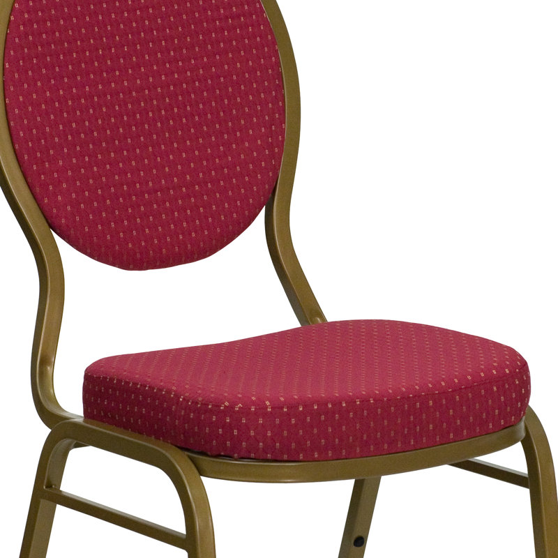 Chaise de banquet empilable Boston Teardrop, Bourgogne, Filon doré