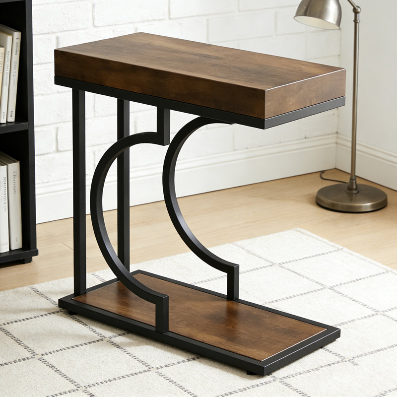 Table de chevet, table de bout, Noir et brun