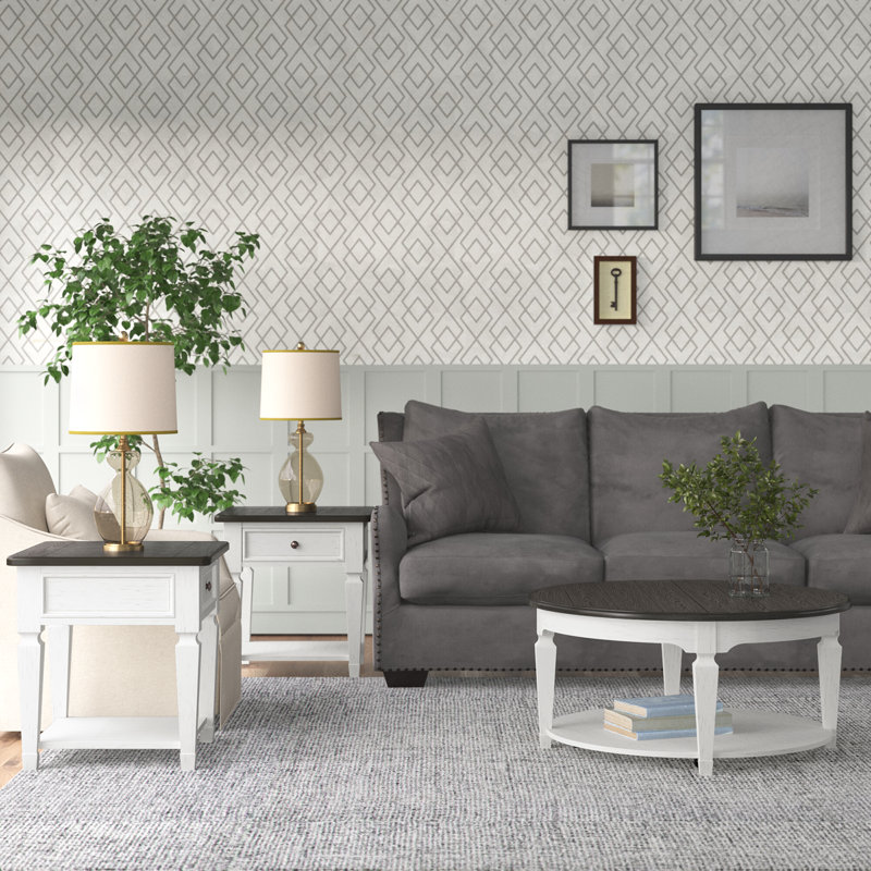 Colburn 3 Piece Solid Wood Living Room Table Set
