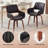 Chayne Faux Leather Upholstered Swivel Dining Armchairs-1483545561