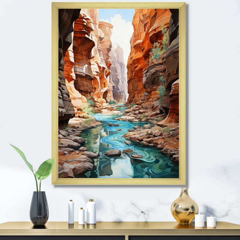 Baani Canyon Endless Journey VII sur impression sur toile, H 20 po x l 12 po x P 1 po, Encadrement doré