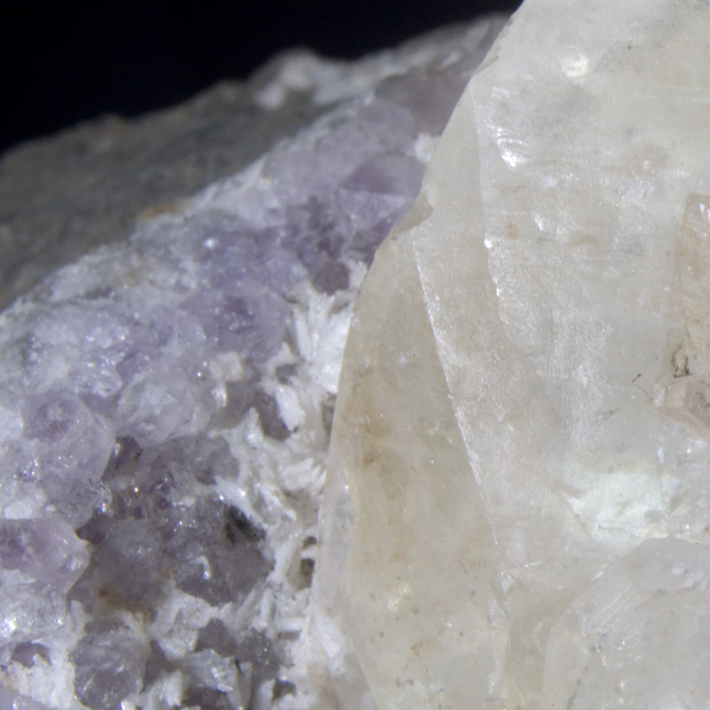 Calcite and Amethyst.