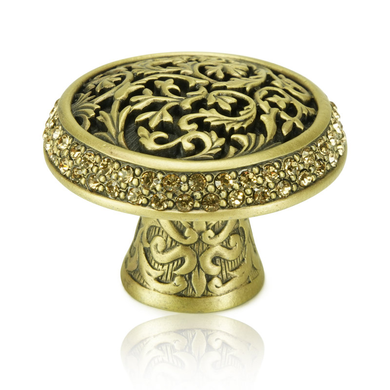 GLENDALE COURT KNOB; LT. COLORADO CRYSTAL, Brass