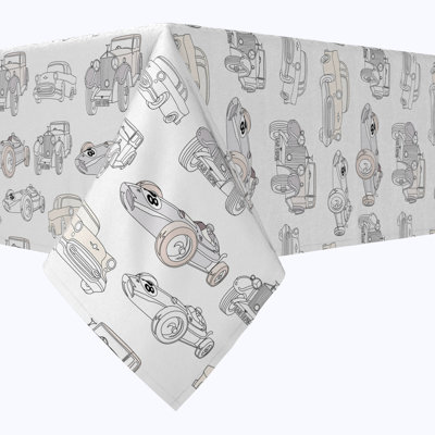 Rectangular Tablecloth, 100% Cotton, 52X104", Retro Transportation