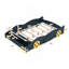 Lit plateforme double en forme de voiture de course avec roues et rangement, bleu foncé et jaune-1111233848-1111233829
